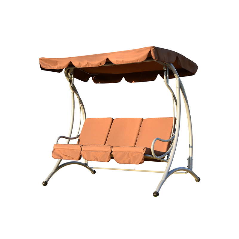 Oxford-Stoffsitz mit Kissen, 3-Sitzer-Verandaschaukel aus Eisen