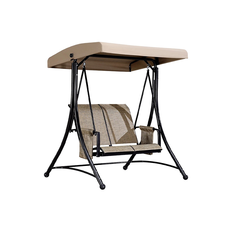 Teslin Seat 2-sitziger Veranda-Schaukelstuhl mit Baldachin und Seitentaschen