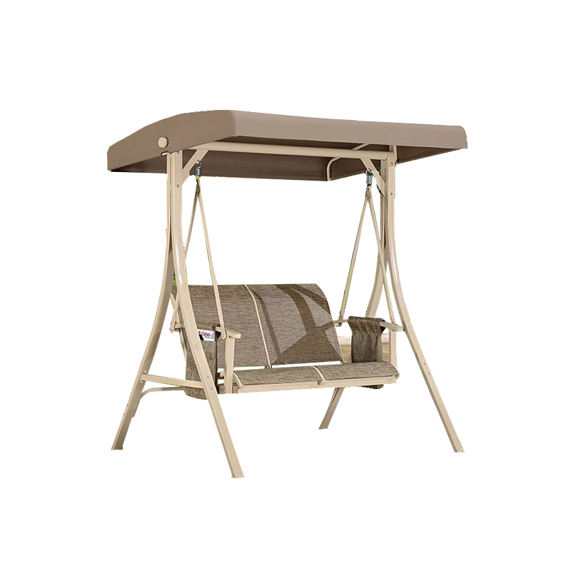 2-sitziger Outdoor-Schaukelstuhl aus Textilene-Sitzstoff mit Eisenrahmen