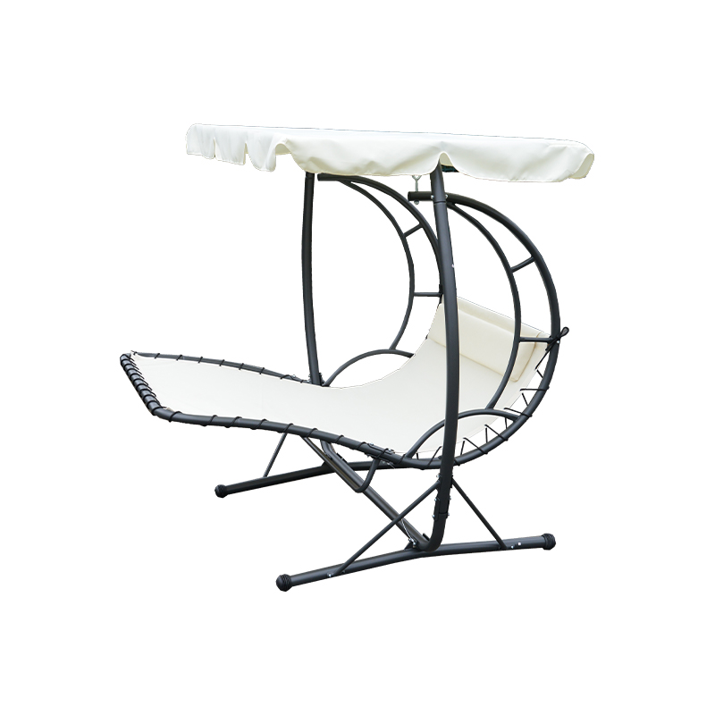 Textilene-Sitzstoff mit Kissen, 2-Sitzer-Veranda-Schaukel-Liegestuhl