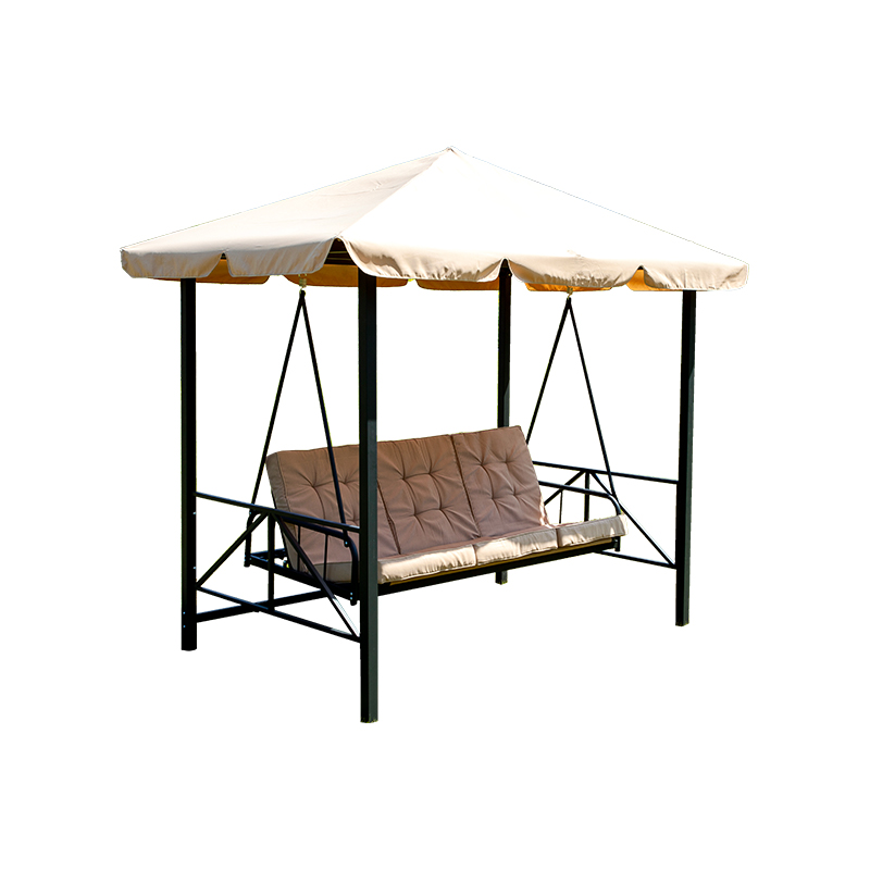 Strapazierfähiger Textilene-Sitz, 2-in-1-Liegebett für den Außenbereich, Pavillon, Schmiedeeisen