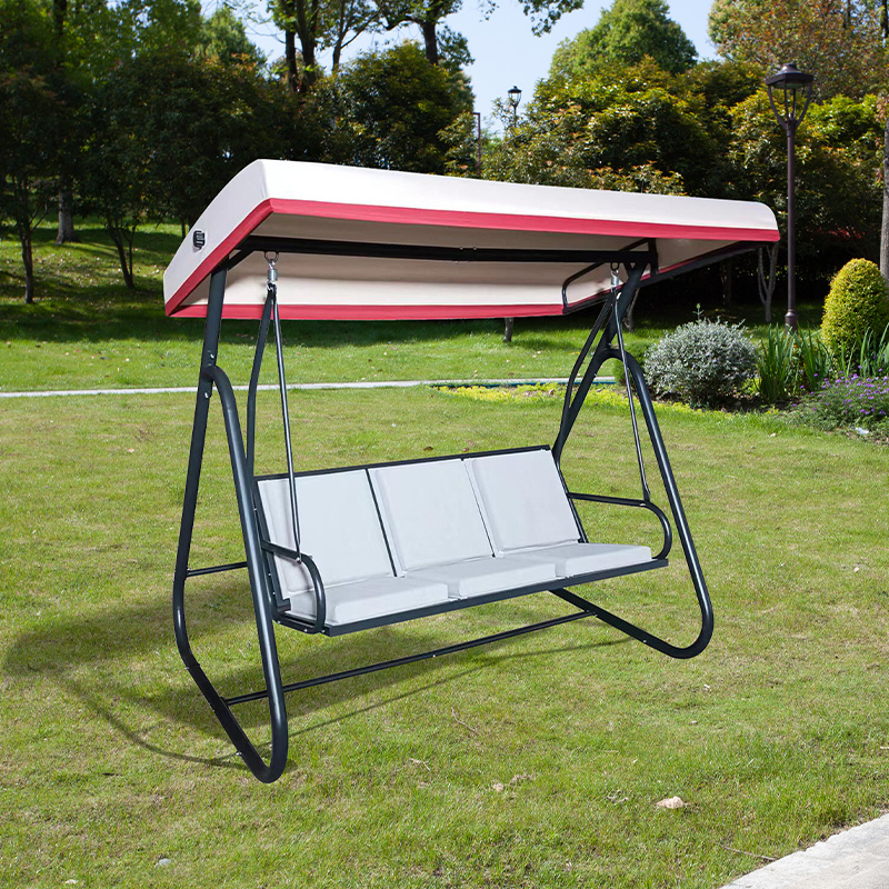 Bequemer, atmungsaktiver, langlebiger Sitz aus Textilene-Gewebe, 3-Sitzer-Veranda-Schaukel