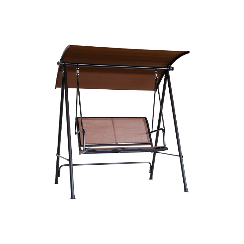 Atmungsaktiver Textilene-Sitz mit Baldachin, 2-Sitzer-Veranda-Schaukelstuhl