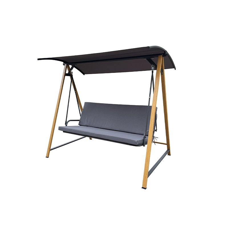 Oxford-Stoffsitz mit Glastisch mit Kissen, 3-Sitzer-Verandaschaukel